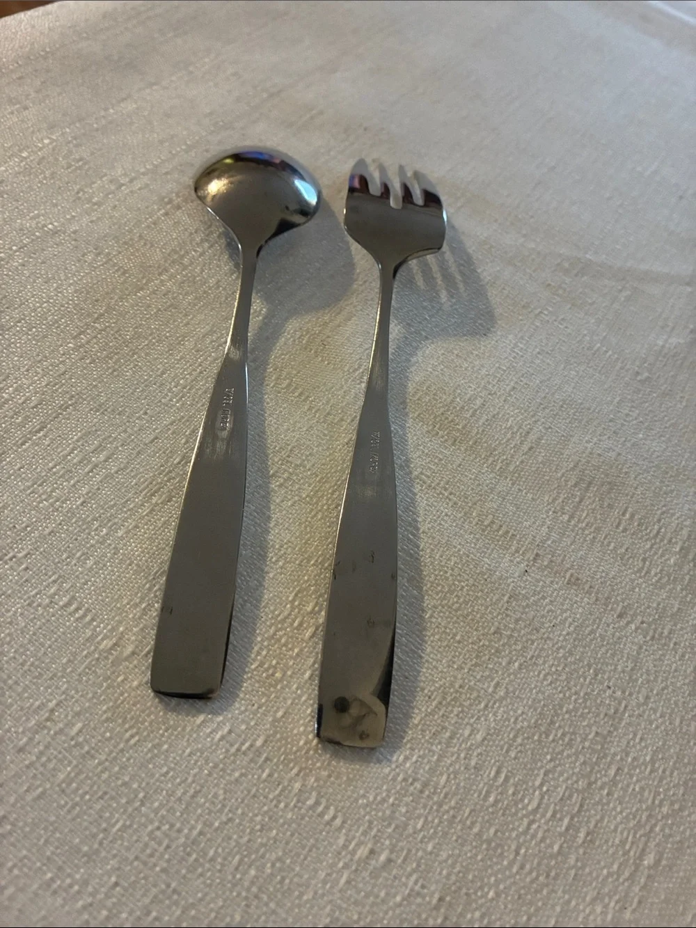 Excel Korea Teaspoon And Salad Fork Set - Glossy Stainless Steel Flatware
